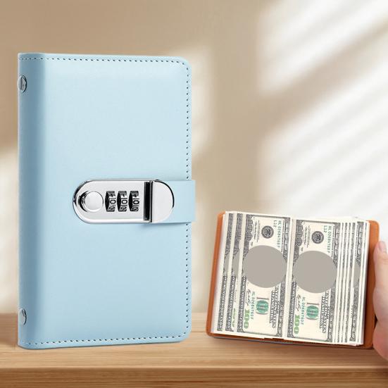 100 Envelope Challenge Binder with 100 Transparent Pages Portable Card Slots Accounting Book Savings Challenge