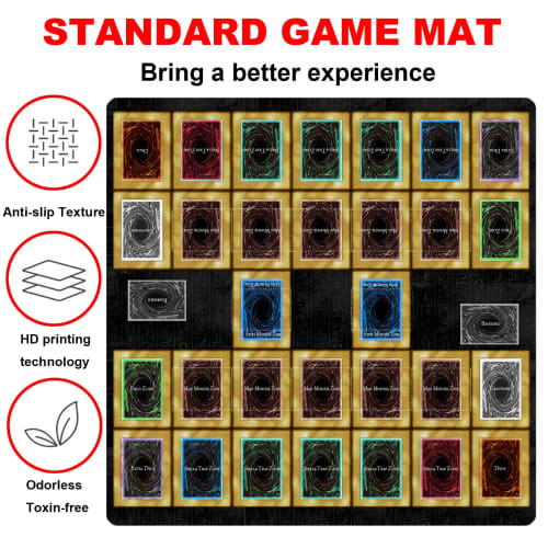 Saber Mastercard Rubber Mat - 2-Player Square Gamer Playmat, 60x60cm/23.6x23.6in (2 Player G)