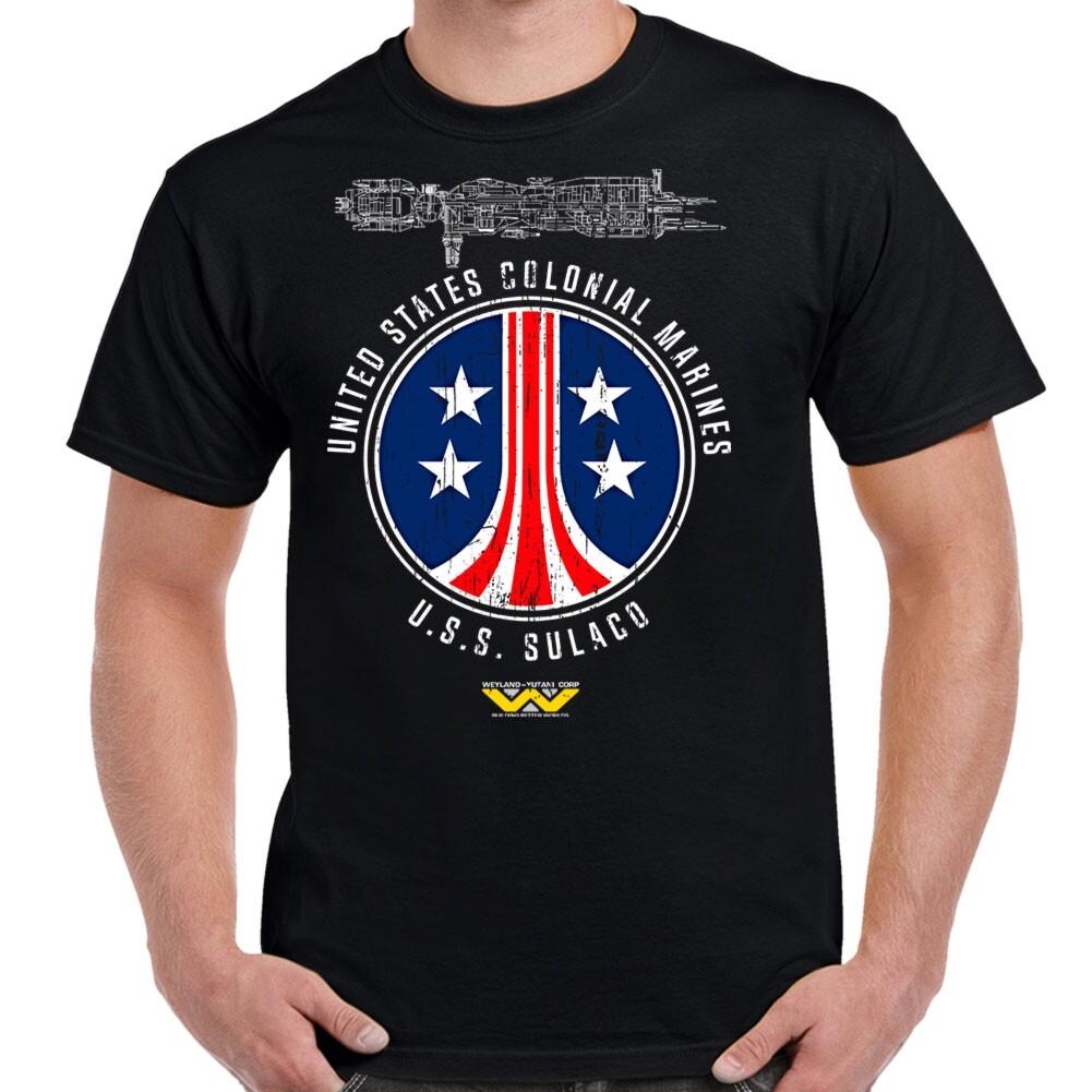 USS Sulaco Colonial Marines Color Distressed Adult T-Shirt S