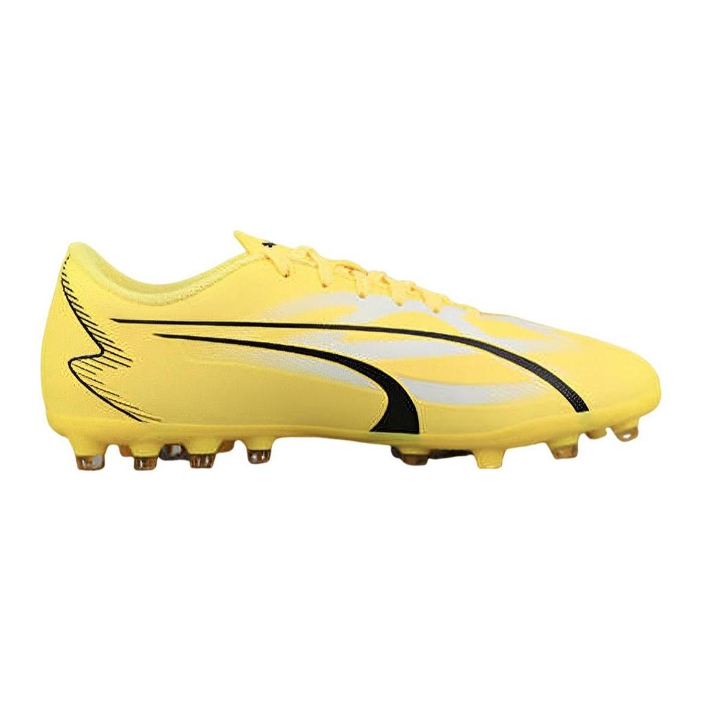 Puma Ultra Play Mg Artificial Turf Shock Absorbing Durable Low Top Soccer Shoes Bright Yellow White Kids Soccer Shoes 107532-04