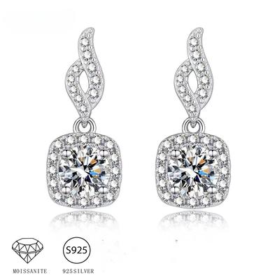 Boucles d'oreilles en argent Sterling S925, 0.5/1 Carat, Moissanite, mode décontractée, Design Simple, haut de gamme, léger, luxe, cadeau de Niche pour filles