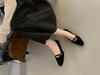 Korean version of pointed suede one-pedal shallow-mouth low-heeled single shoes women's 2025 autumn new fashionable versatile flat-soled ladyshoes