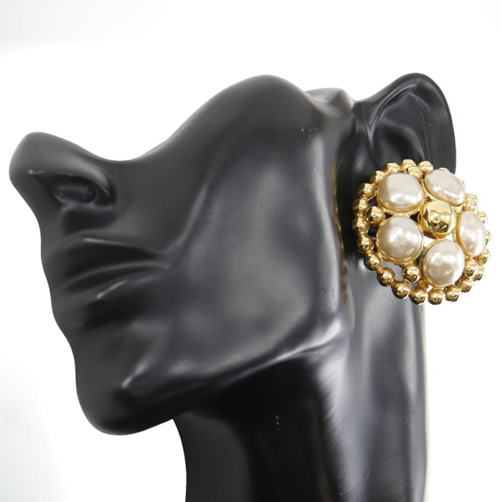 Chanel Earring Vintage Plated Gold/Fake Pearl 54.3g Women Used