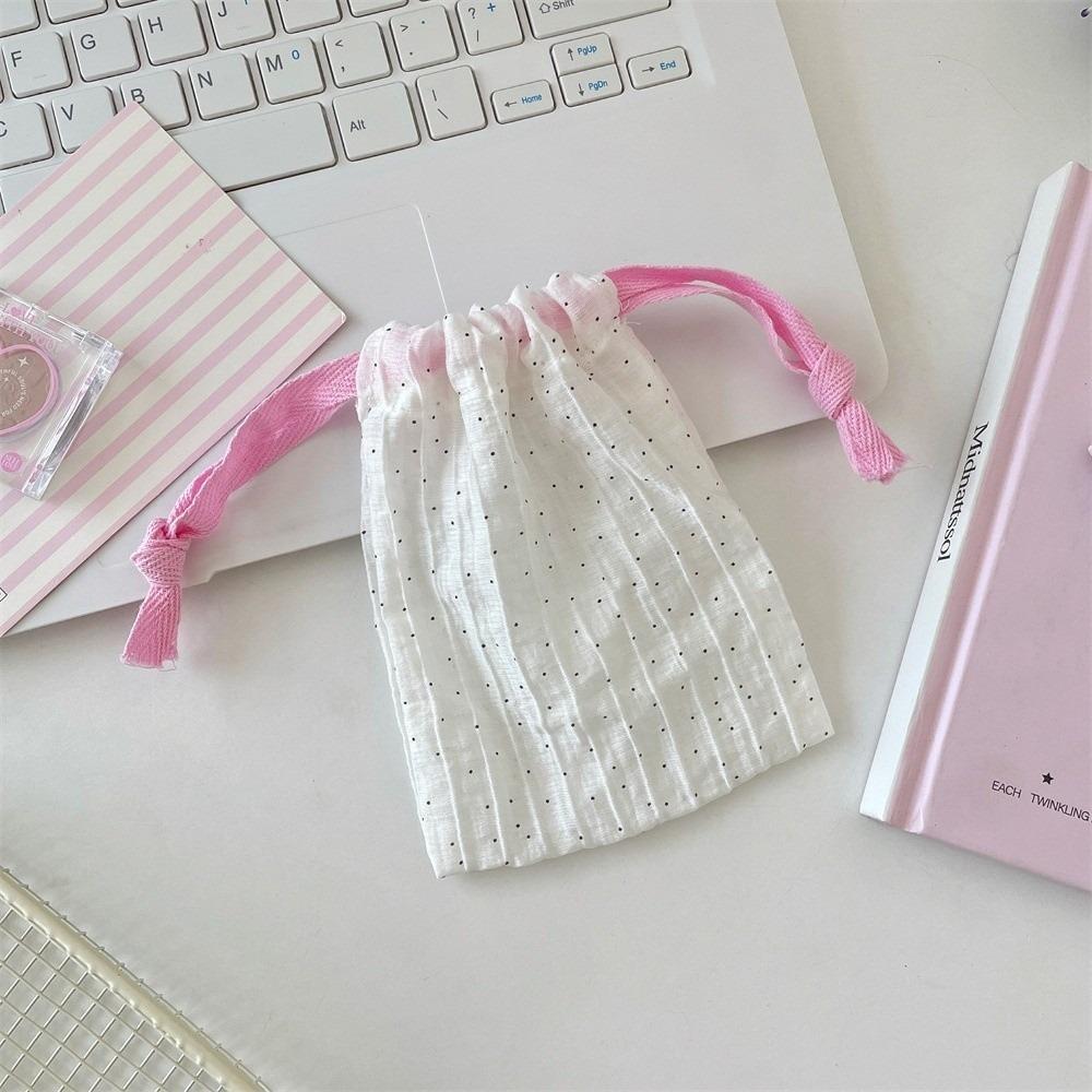 

Портативный мешочек на шнурке, многоразовый пыльник для украшений, простая сумочка, косметичка розовый