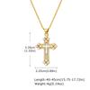 Copper Zircon White Shell Cross Four-Leaf Clover Round Card Wind Pendant Necklace Gold Pnb-351