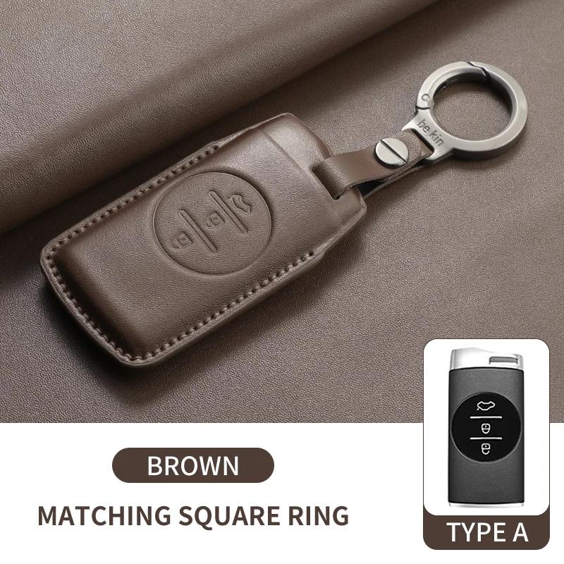 Leather Cars Key Case Cover Shell For Chery Omoda 5 Tiggo 8 Pro 9 Arrizo 5plus Tiggo 3 5X Plus Jaecoo J7 8 Exeed TXL Accessories