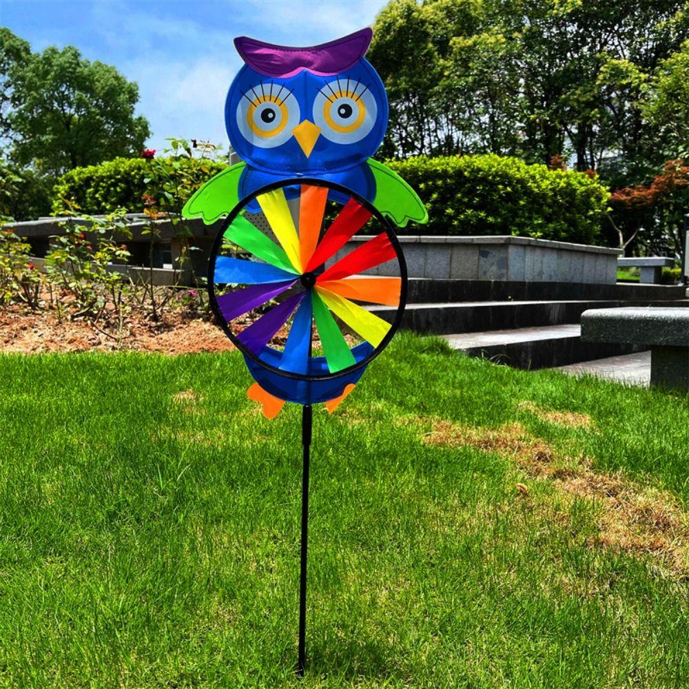 Colorful 3D Animal Belly Spinning Windmill Rainbow Oxford Cloth Windmill  Home Garden Decoration