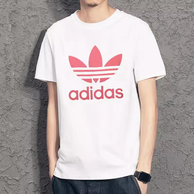 Adidas Originals Trefoil Logo Print Sports Crew Neck T-Shirt Men Tops White GN3485