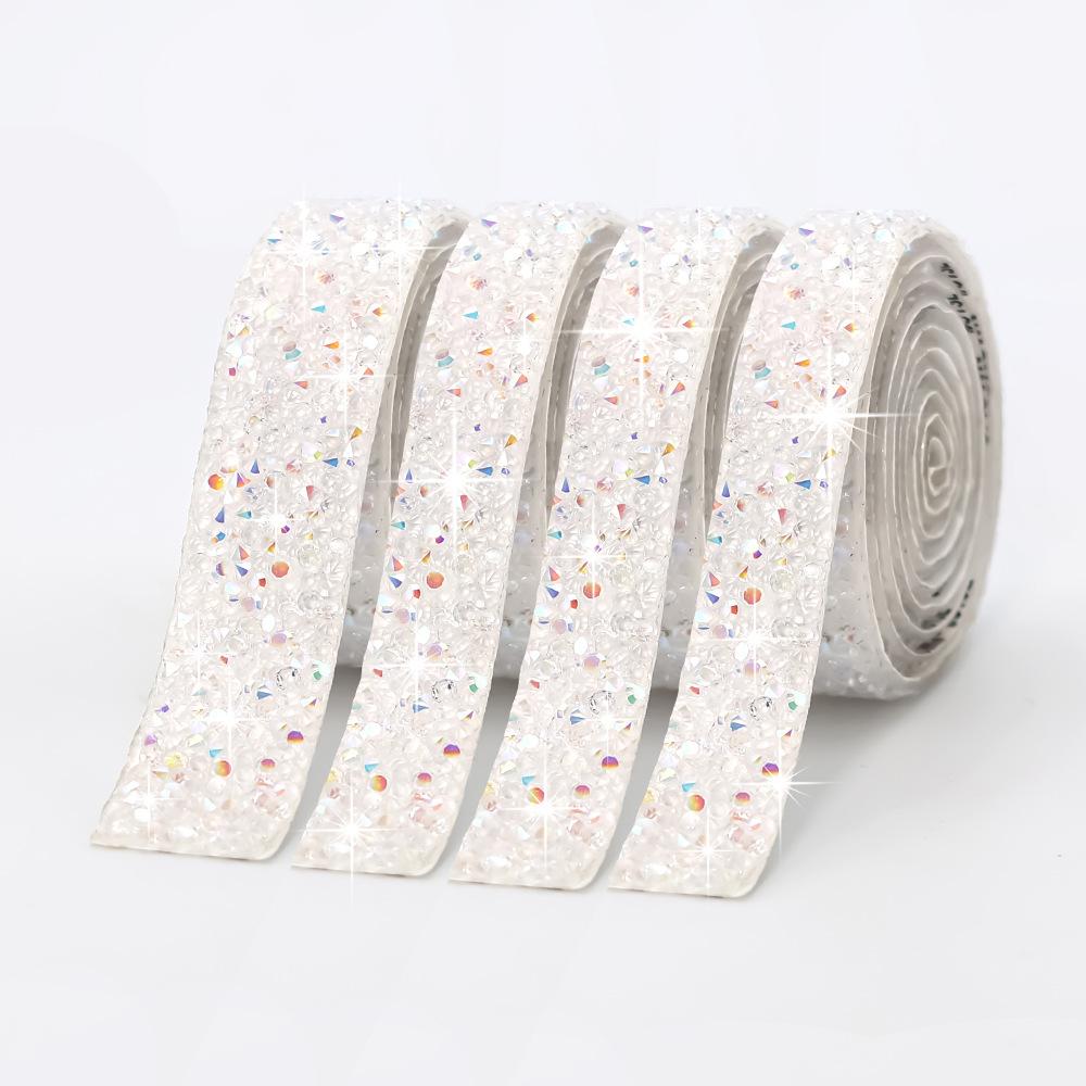 Drill Sticker Resin Drill Belt Diy Jewelry Adhesive Flash Drill Sticker Drill Clothing Accessories Decorative Strip Hot Drill Self-Adhesive Strip