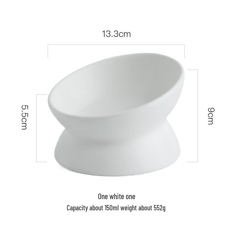 Nakloněná keramická miska pro domácí mazlíčky pro kočky a psy - Design s vysokou nohou pro ochranu krční páteře