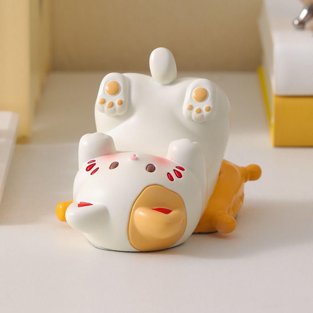 Resin Glasses Storage Holder Lying Cat Shape Desktop Ornaments Cute Phone Holder Home Decor