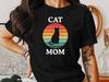 Cat Mom T-Shirt - Vintage Cat Shirt, Funny Cat Lover Gift, Retro Cat Silhouette Tee, Mother’s Day Gift for Cat Moms