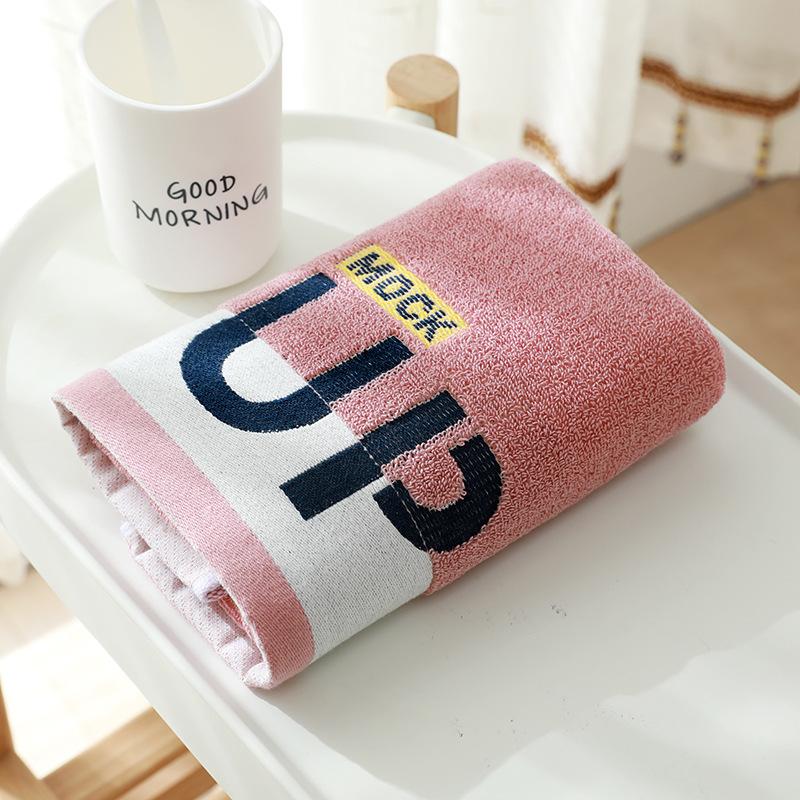 Pure Cotton Face Towel Cotton Home Letters Design Plush Bathing Absorb Water and Not Easy To Lose Hair Color Knitted Towel