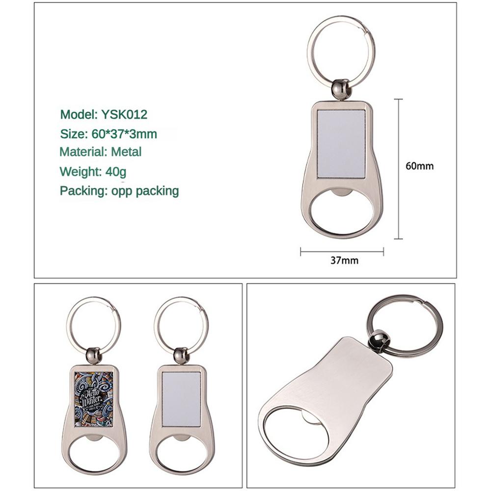 Ublimation Metal Blank Keychains Bottle Opener Key Ring Heat Transfer Sublimation Key Rings Customized Photo