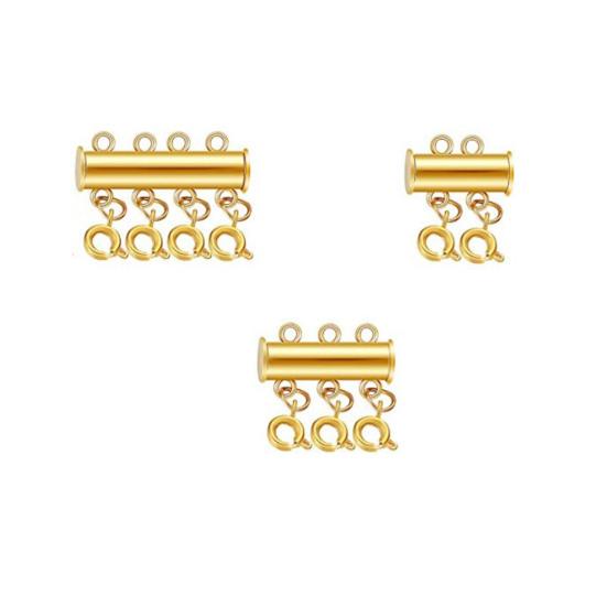 Connecting Buckle Alloy Necklace Clasp Slide Lock Necklace Connector Multi-Strand Jewelry Clasp DIY Crafts Helper
