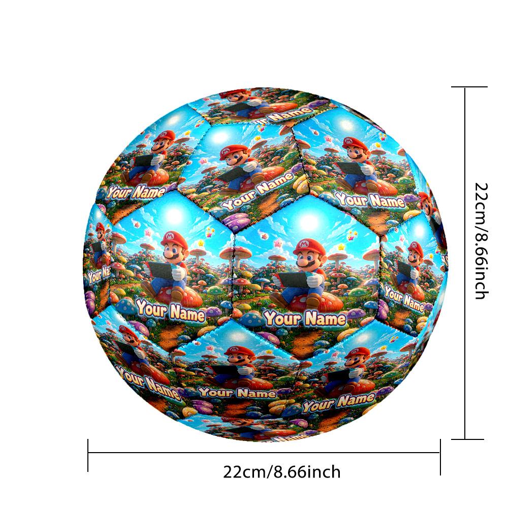Custom Name Text Size 5 Football,Super Mario Standard Training Soccer Ball