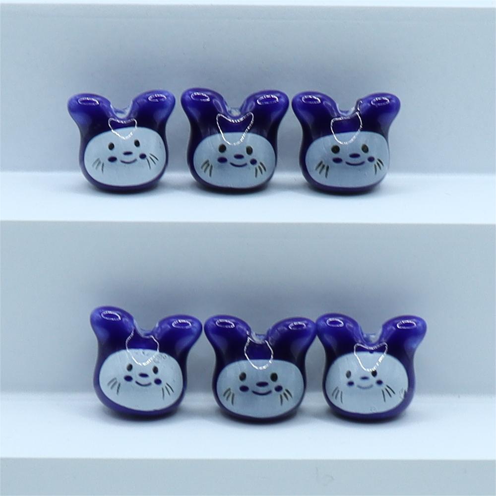 Niedliche kleine Kaninchen glasierte Keramikperlen für DIY Schmuck und Accessoires