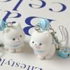 Cute Sweet Flocked Puppy Samoyed Dog Phone Chain Lanyard Ccd Camera Charm Accessories Girly Keychain Pendant Bag Ornaments Gifts