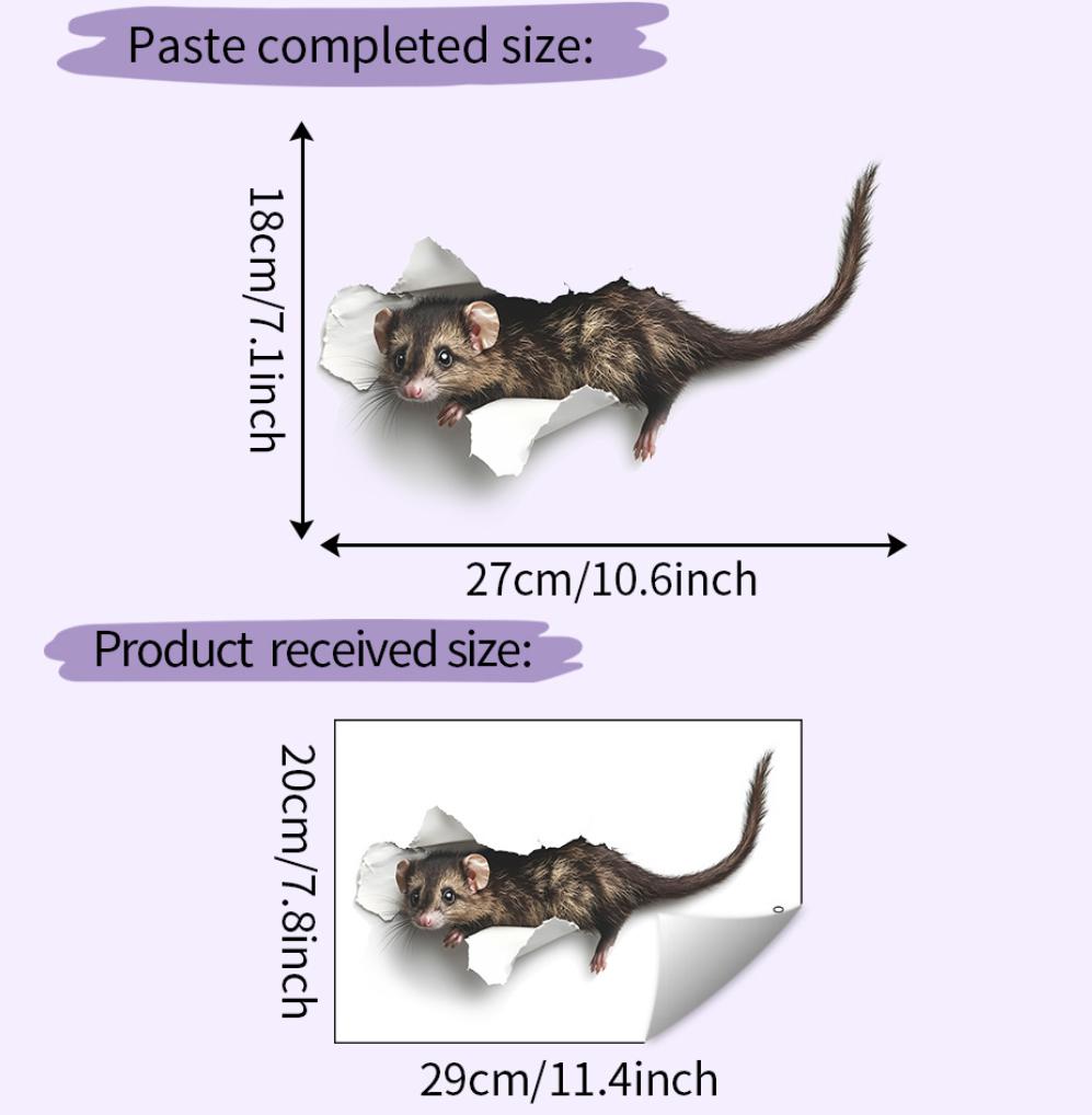 3D Mouse Wall Sticker Home Decoration Living Room Toilet Wallpaper