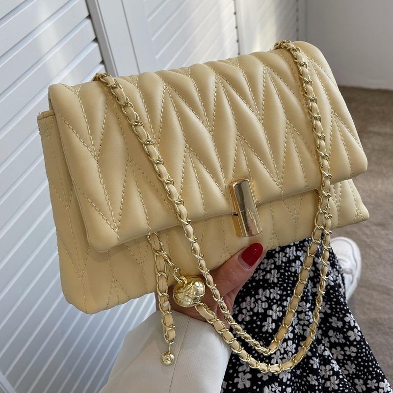 Summer Popular Bags for Women, Fashionable and Versatile Diamond Grid Chain Bags, Crossbody Bags, Textured Small Square Bags