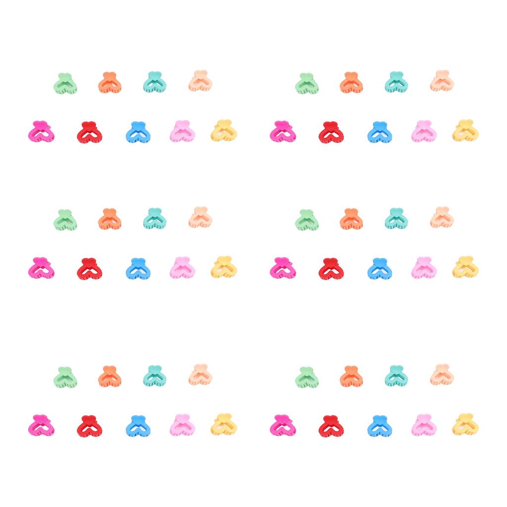100 Stück Mini Krallenklammern Doppelherz Niedlich Winzige Haarnadel Haaraccessoires Kinder Buntes Haar