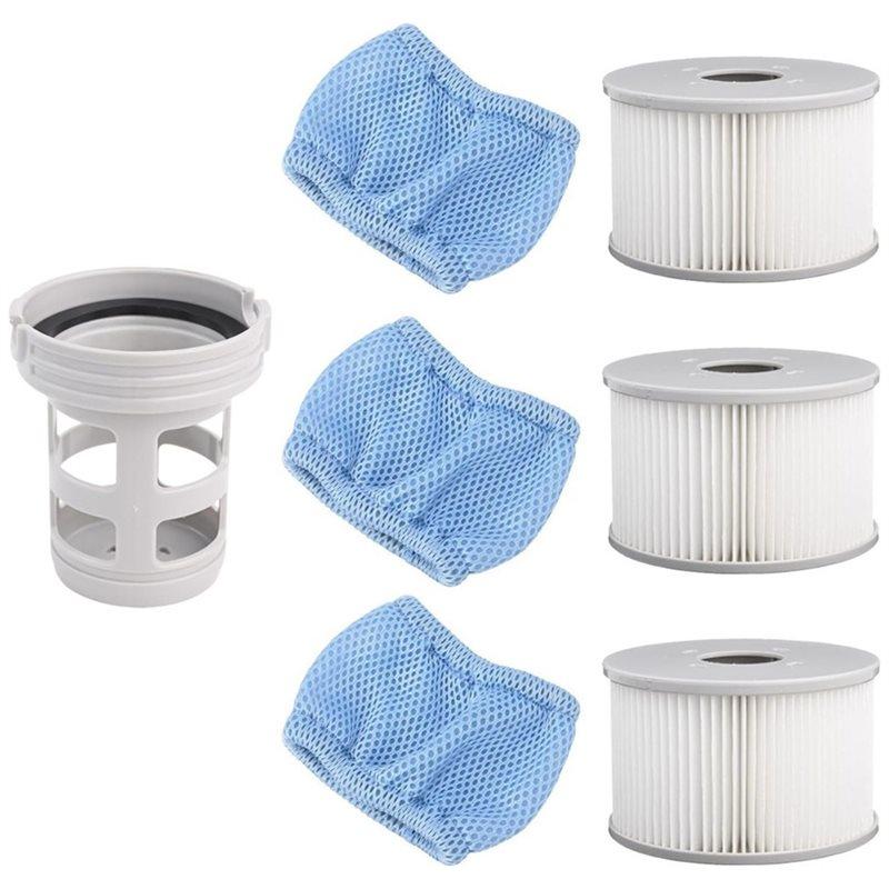 

For Mspa Compatible Hot Tub Spa Accessories Includes Screw-In Base Adapters, Inflatable Spa Pool Filters, Wave Spa Type Filters
