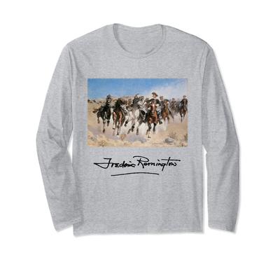 Frederic Remington Western Cowboys On Horseback Long Sleeve T-Shirt