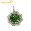S925 Sterling Silber 3*3MM Natürliche Diopsid Anhänger Halsketten für Womne Engagement Cocktail Party Edlen Schmuck