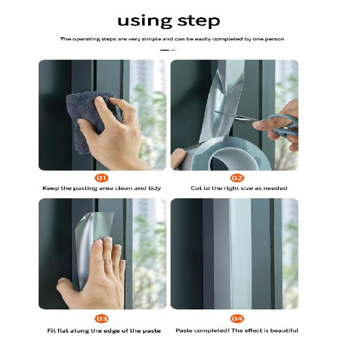 Window Insulation for Winter Weather Sealing Tape Residue Free Clear Window Draft Isolation Sealing Film Tape for Doors Windows Mass Air Flow 3