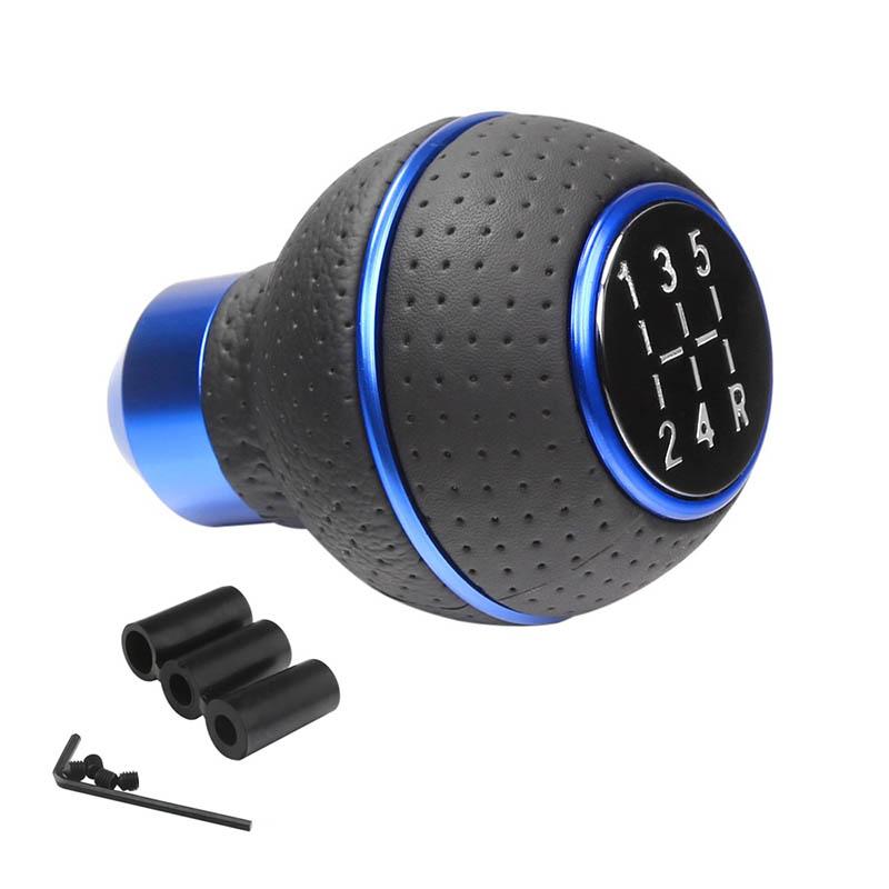 

5-скоростная универсальная автомобильная ручка переключения передач для механической коробки передач, кожаная и алюминиевая основа, заменяет оригинальную автомобильную ручку напрямую