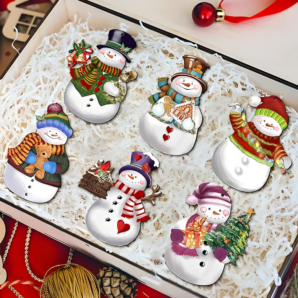 Christmas Dog Paw Double Layer Wooden Pendant Navidad Natal Noel Tree Pendant Merry Christmas Decor For Home 2025 New Year 2025