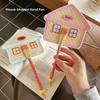 Cute Hand-Woven Fan House Design Decorative Handheld Fans Compact Cattail Fan  Home Decor