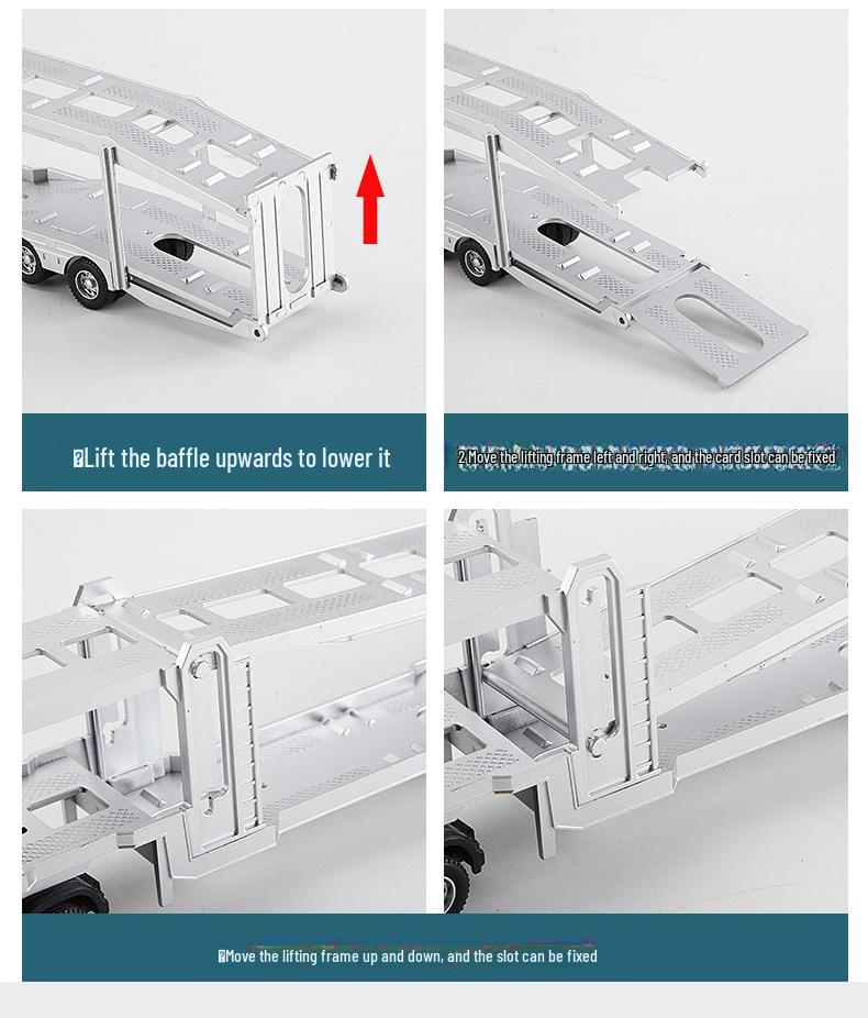 Camion container din aliaj cu lumini și sunet: Jucărie de model de tractor și vehicul de inginerie pentru copii