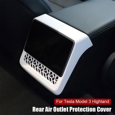 Rear Screen Cover For Tesla Highland ABS Frame Protector Air Vent Trim Protective Cover Auto Interior Accessories