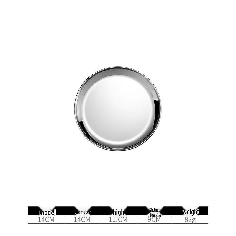 ZISIZ Korean Style 201 Stainless Steel Round Plate
