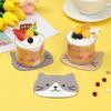 Cute Cat Cup Coasters, Reusable Silicone Drink Coasters Non Slip, Washable Heat Resistant Glass Cup Rubber Pad Mat Novelty Gifts