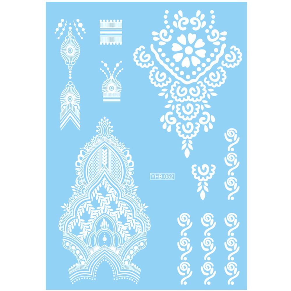 Lace Flower White Tattoo Stickers Long-lasting Butterfly Tattoo Stickers Women Men