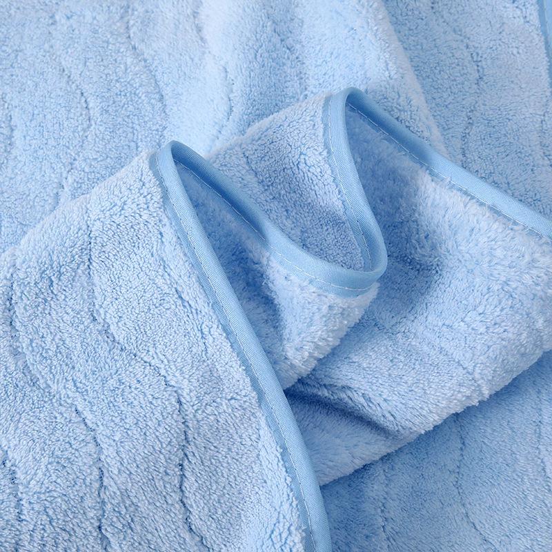 Water Rippled Bath Towel Coral Velvet Not Lose Hair Wash Face Towel Couple Large Bath Towel Thickened Water Moisture-wicking Rapid Drying Beach