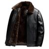 Winter Faux Leather Motorcycle Jackets for Men Warm Bomber Jacket Vintage Coats Outwear Men's Casual PU Leather Outwear Jacket With Faux Fur Lined