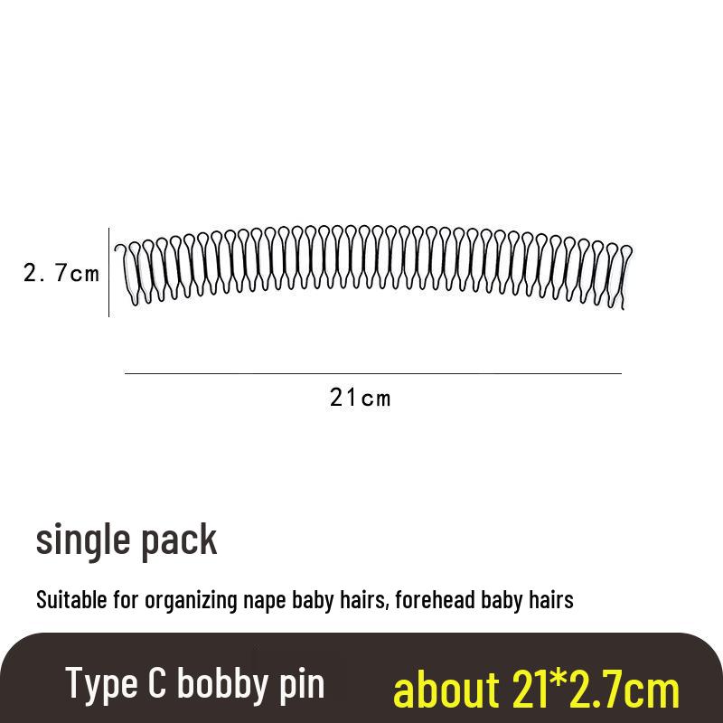 Unsichtbare schwarze Haarspangen: Nahtlose Kamm-Haarspangen für Pony & Hochsteckfrisuren, Bändigen krauses Haar, Damen-Kopfschmuck