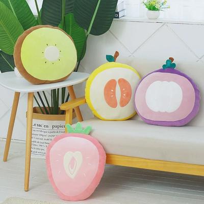 Nordic Three-dimensional Cute Mangosteen Kiwi Strawberry Pillow Cushion Doll Fruit Plush Children's Birthday Gift