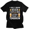 Individuelles Klassisches Ich Trinke Nur 3 Tage Bier T-Shirt Herren Kurzarm-T-Shirt Streetwear Tee Tops Reine Baumwolle Übergroße T-Shirts Geschenk