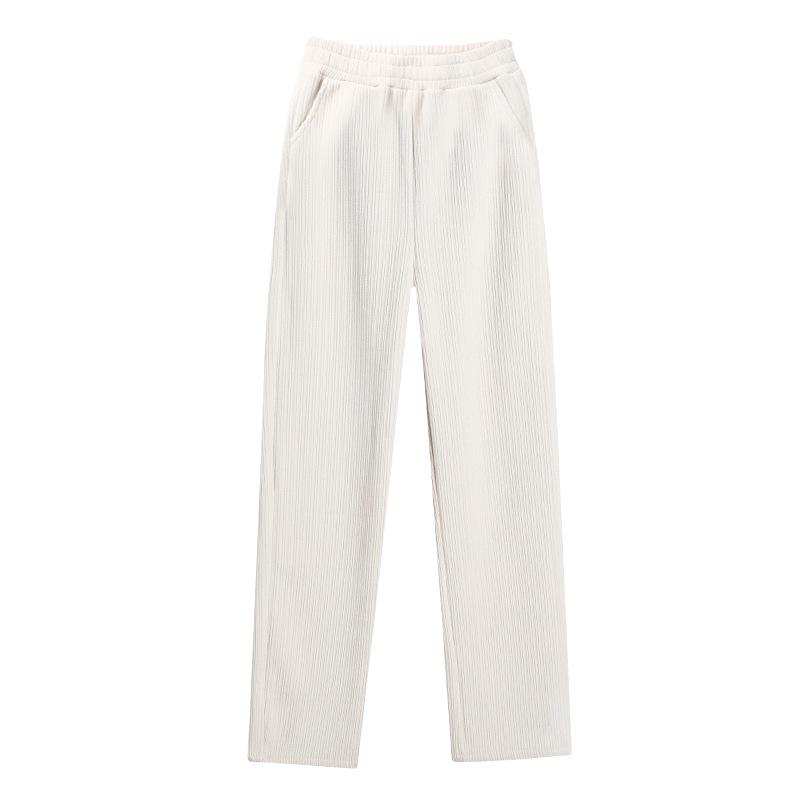 Petite Women's High Waist Slimming Wide Leg Fleece-Lined Chenille Pants XS