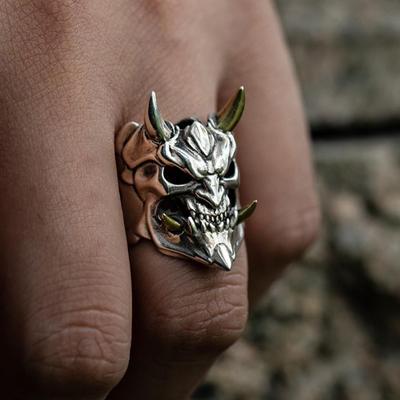 Vintage Mens Skull Rings Gothic Punk Skeleton Skull Ring Hiphop Rock Jewelry Halloween Gifts