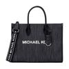 Mirella Clássico Logo Frontal Algodão e Poliéster (Poliéster) Bolsa Tote Bolsa Tote Bolsa de Compras Bolsa de Ombro de Mão Média Feminina Preta