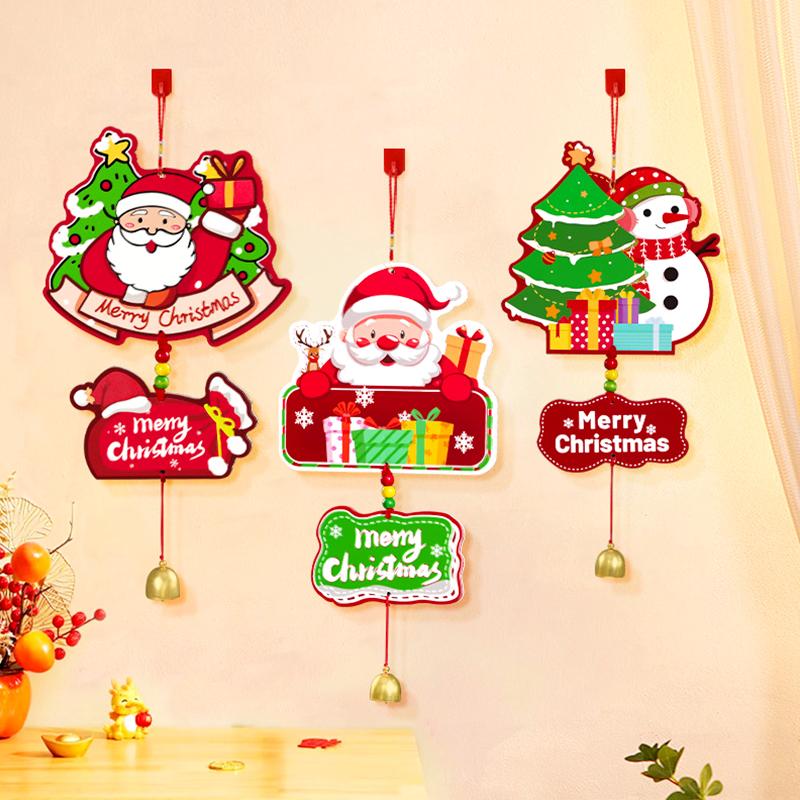 1Pc Bell Festive Decor Paper Pendant Handmade Cartoon Pendant DIY Door Hanging Christmas Wind Chime Christmas