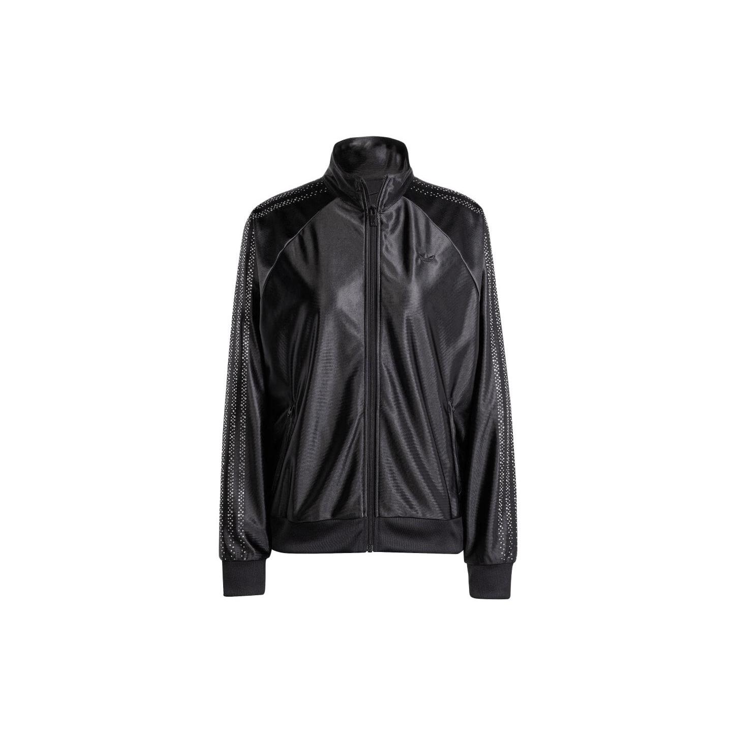 (WMNS) adidas Embellished 3-Stripes Track Top Asia Sizing  Black  Women s IT9664 S