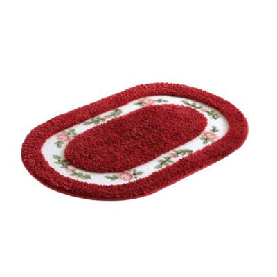 Tappetino Romantico Morbido con Motivo a Rose Assorbente Antiscivolo Tappetino da Bagno Stile Pastorale Spesso Ovale Tappeto per Pavimento Camera da Letto