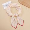 Fashion Simulated Silk Scarf Women's Simple Style Solid Color Thin Cloud Pattern Scarf Small Square Scarf