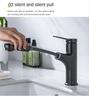 Multifunctional Bathroom Faucets Basin Mixer Sink Faucet Hot Cold Pull Out Water Tap Washbasin Taps Chrome Black Grey